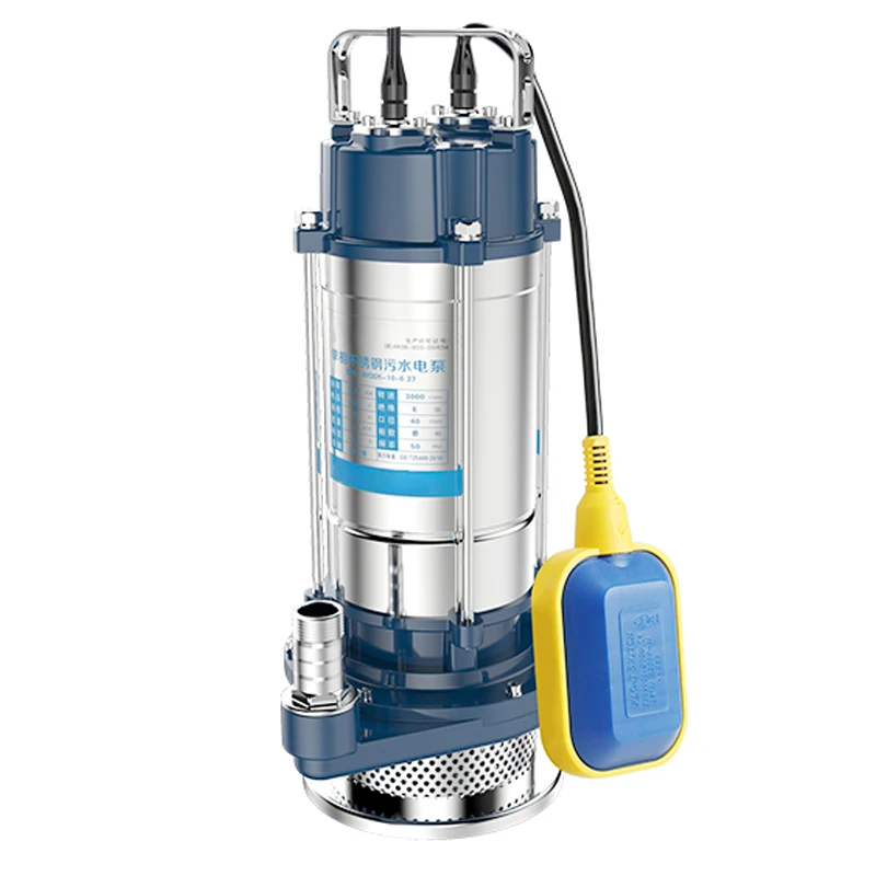 Qiwo bomba submersa QDX3-10-0.37 0.37kw stainless steel mini submersible clean water pump with float switch