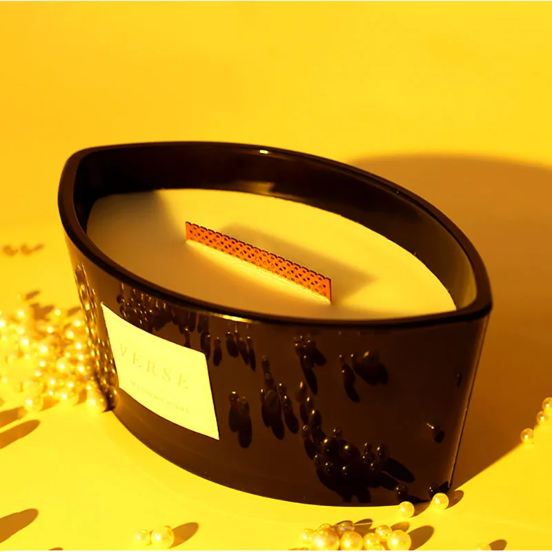 C&H Birthday Gift Glass Candle Holders Essential Oil Oval Cup Aromatherapy Candle Soy Wax Novelty Floating Scented Candle