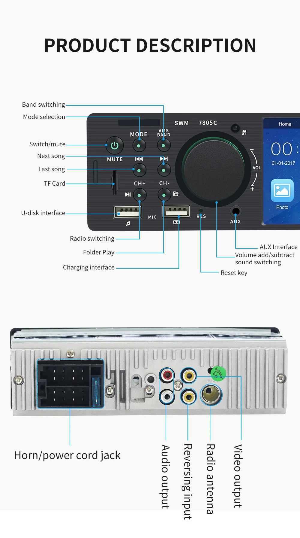 4-inch Touch Screen Dual Usb Car Mp5 Player Intelligent Bt Radio Car Audio With Cd Dvd Car Player
