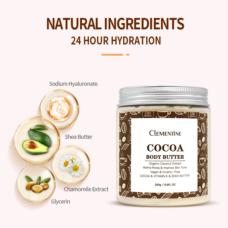 Custom label organic skincare bleaching whipped fruit loops coconut body butter