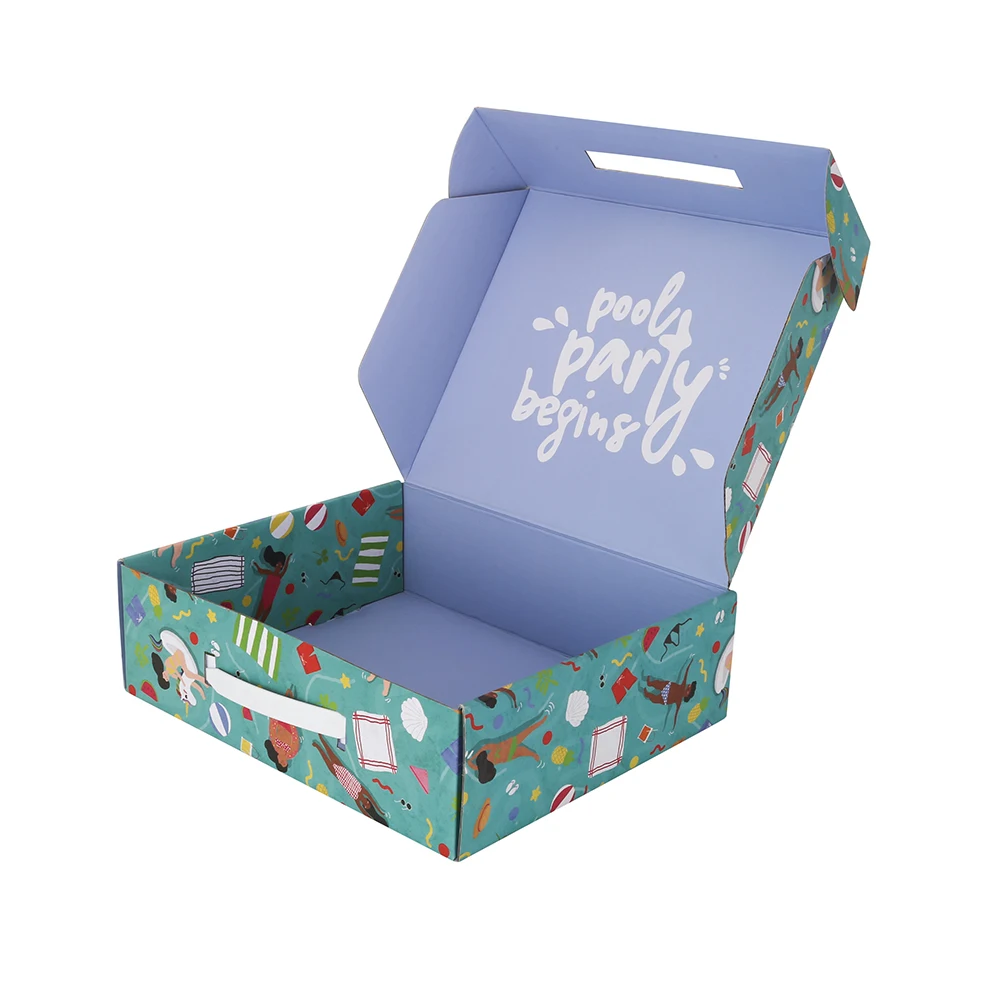 Custom logo printed flat pack folding die cut gift box