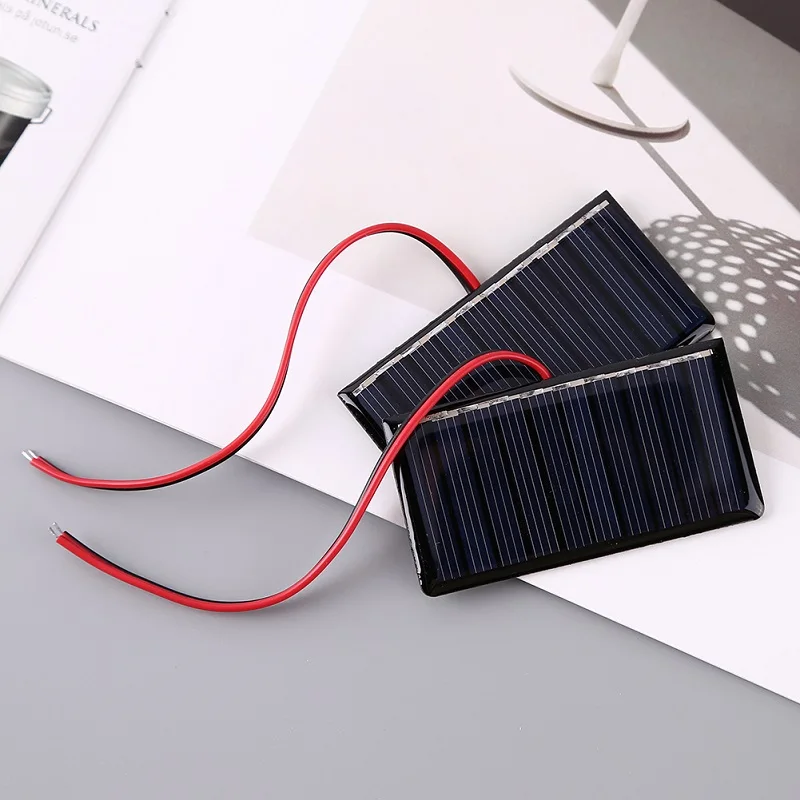 BUHESHUI 0.3W 5V  60MA Mini Solar Cell Panel With Cale/Wire DIY Solar Charger For 3.7V Battery Light Toy68*36MM