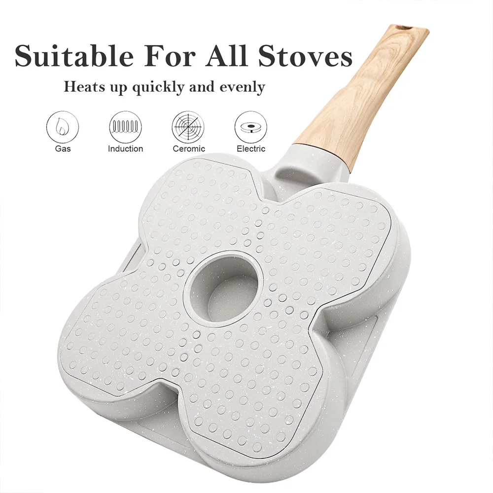 Factory Wholesale Customizable Non-Stick 4 Cup Egg Skillets Aluminum Fry Pan Multiple Egg Frying Pan 4 Hole Square