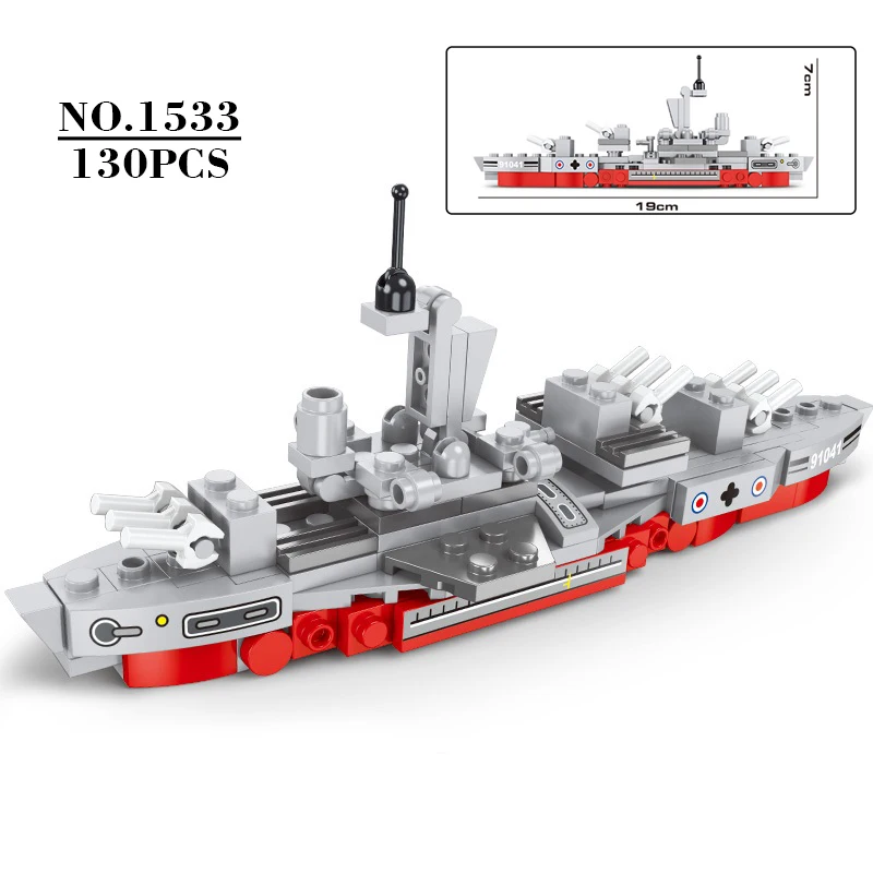 130 шт., мини-кирпичи № MOC Warship, Военная серия, набор строительных блоков, детская развивающая сборка, коллекционная Рождественская игрушка, подарок
