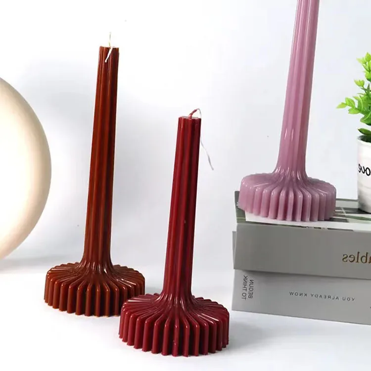 YS Striped Vase Plastic Candle Mold Vase Modeling Gypsum Decorative Ornaments Casting Mould DIY Aromatherapy Candle Making Tool