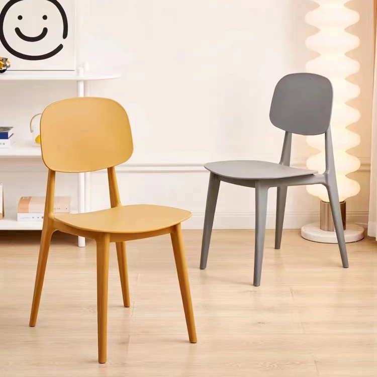 New design armless modern design colorful pp seat home leisure plastic dining chairs for cafeteria