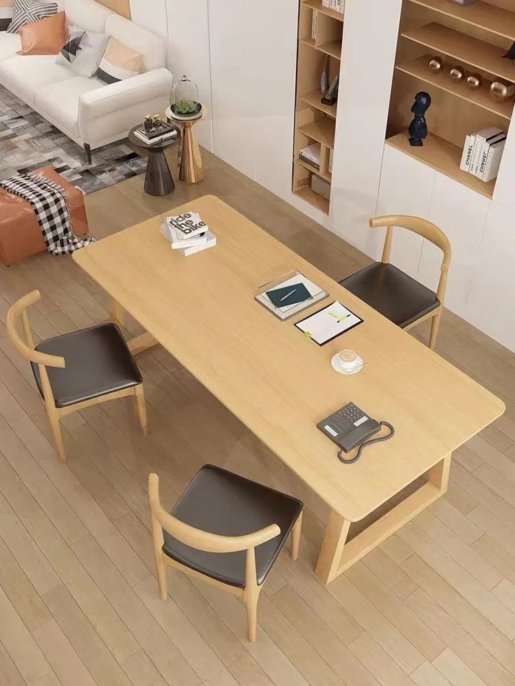 Nordic Style Solid Wood Rectangle Table Modern Simple Ash Dining Hotel Household Dining Tables and chairs for restaurant