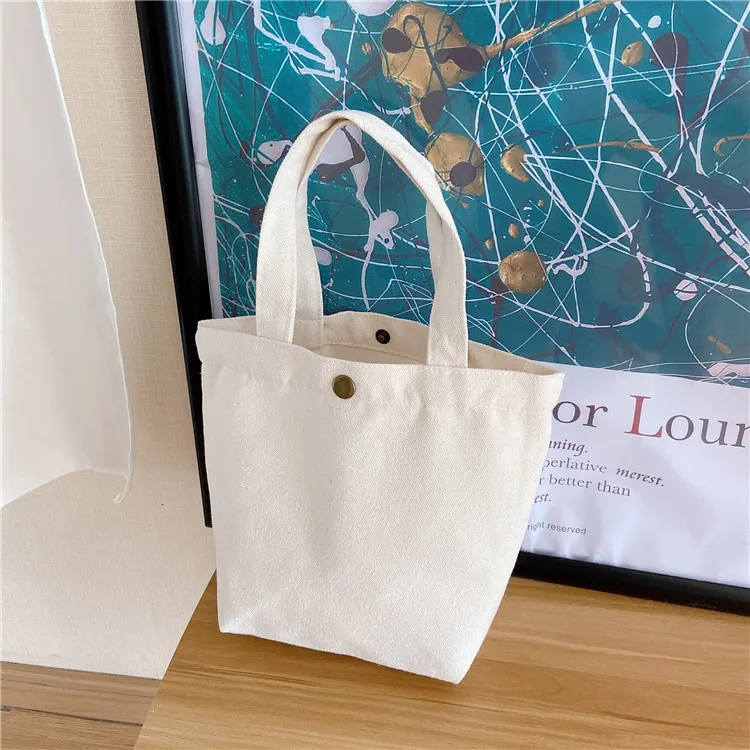Wholesale High Quality Cute Small Canvas Bag Korean Style Canvas Shopping Bag Eco Friendly Cotton Tote Bags