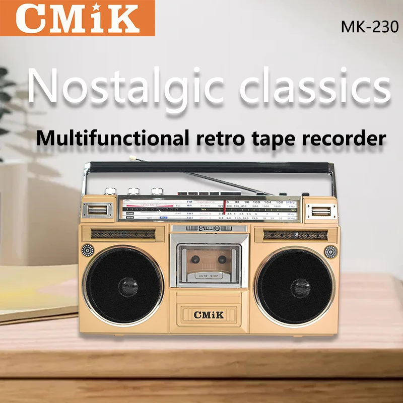 Cmik MK-230 Лидер продаж AM/FM/SW 3 полосы USB SD карты DC адаптер Jack Встроенный перезаряжаемый batterycassette плеер