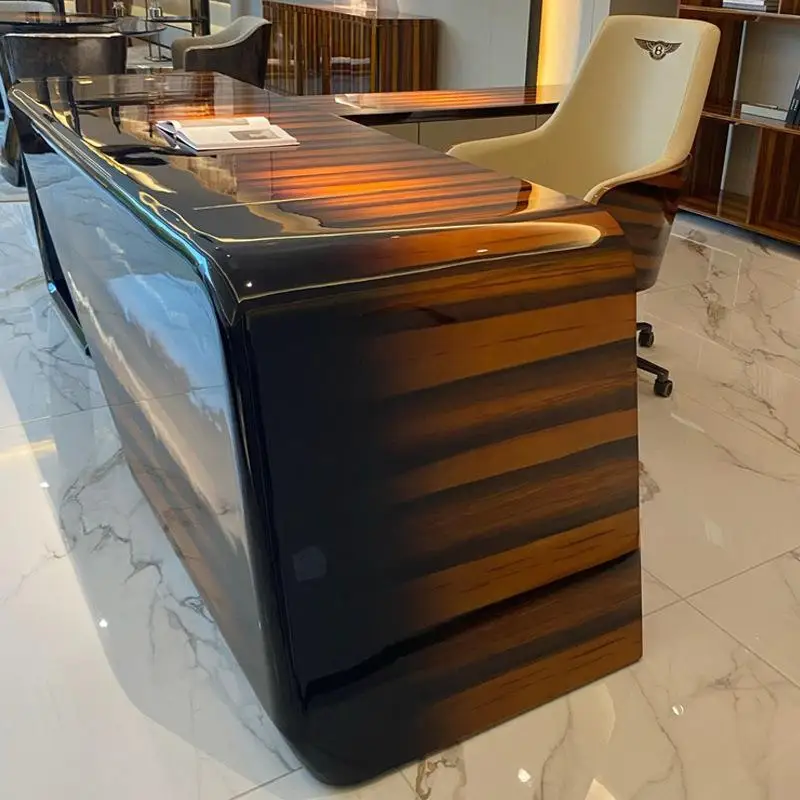 High-end Luxury office furniture manager table escritorio de oficina wooden L shape office desk executive ceo office desk