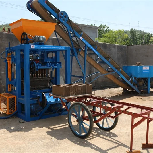 QT4-24 Concrete Cement Earth Color Paver Block Mold Brick Making Machine for Sale