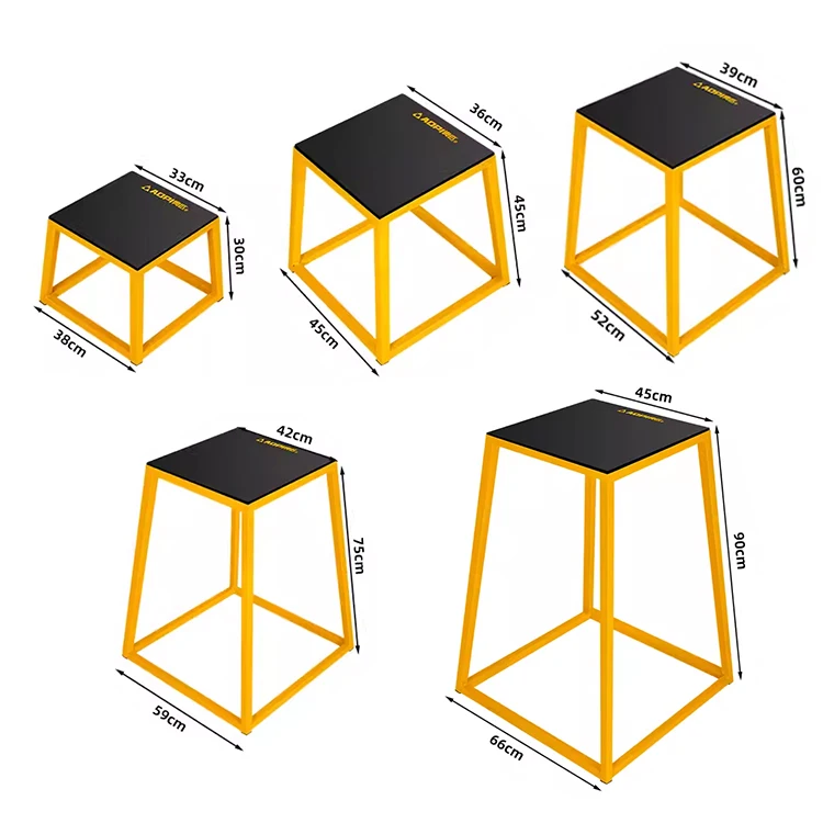 gym equipment speed training plyometric platform jump exercise adjustable steel plyo box set level 5 jumping bench