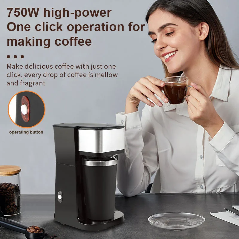 Factory OEM Mini Smart Automatic Drip Coffee Machine 420ml Home Use Single Cup Coffee Machine Coffee Heating Maker