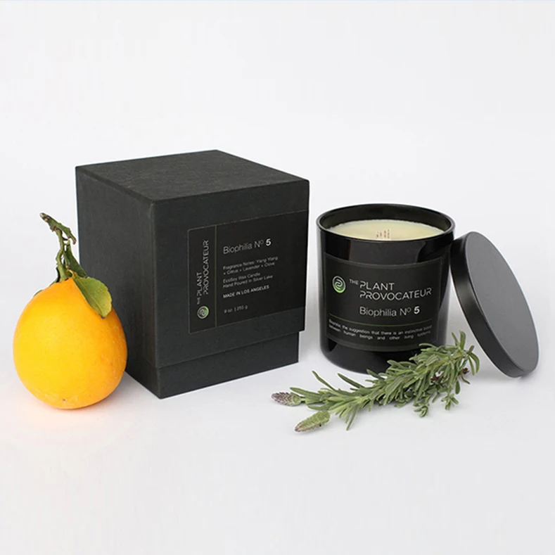 Wholesale Luxury Soy Candle Black Box Packing Custom Logo