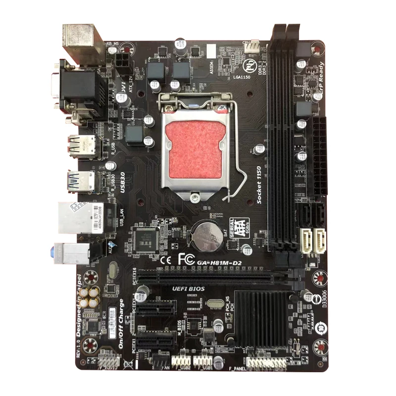 100% рабочий настольный GA-H81M-D2 LGA 1150 In-tel H81SATA 6 Гбит/с USB 3,0 Micro ATX для Windows 10/8.1/8/7l материнская плата
