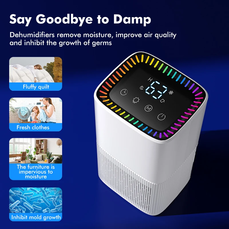 Dehumidifier Portable Mute Moisture Absorbers 1600ML Air Dehumidifier Anti-Mildew Purification Air Dryer For Bathroom Toilet