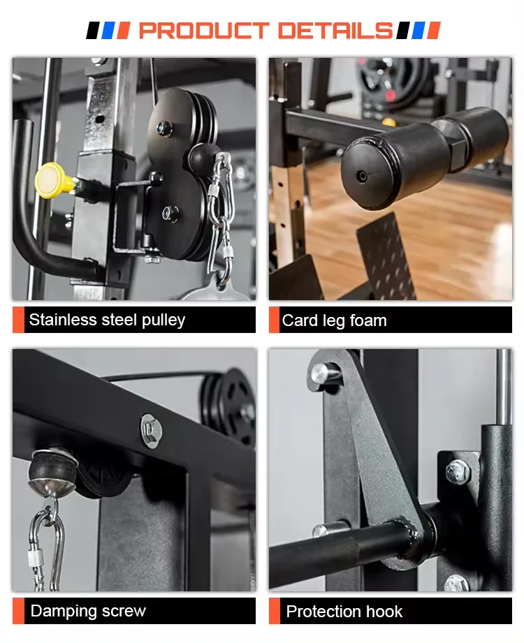 Commercial Gym Fitness Equipment Body Building Power Squat All in One Trainer Rack Multifunctional Smith Machine for Home Gym