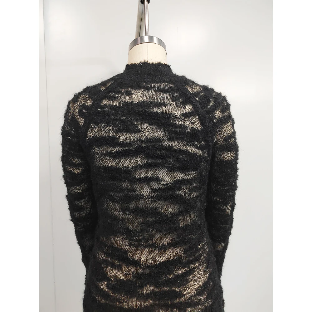 Custom Women Thin Black Ladies Mohair Pullover Knit Shirt Sexy Turtleneck Long Sleeve Slim Crochet Knitted Tops
