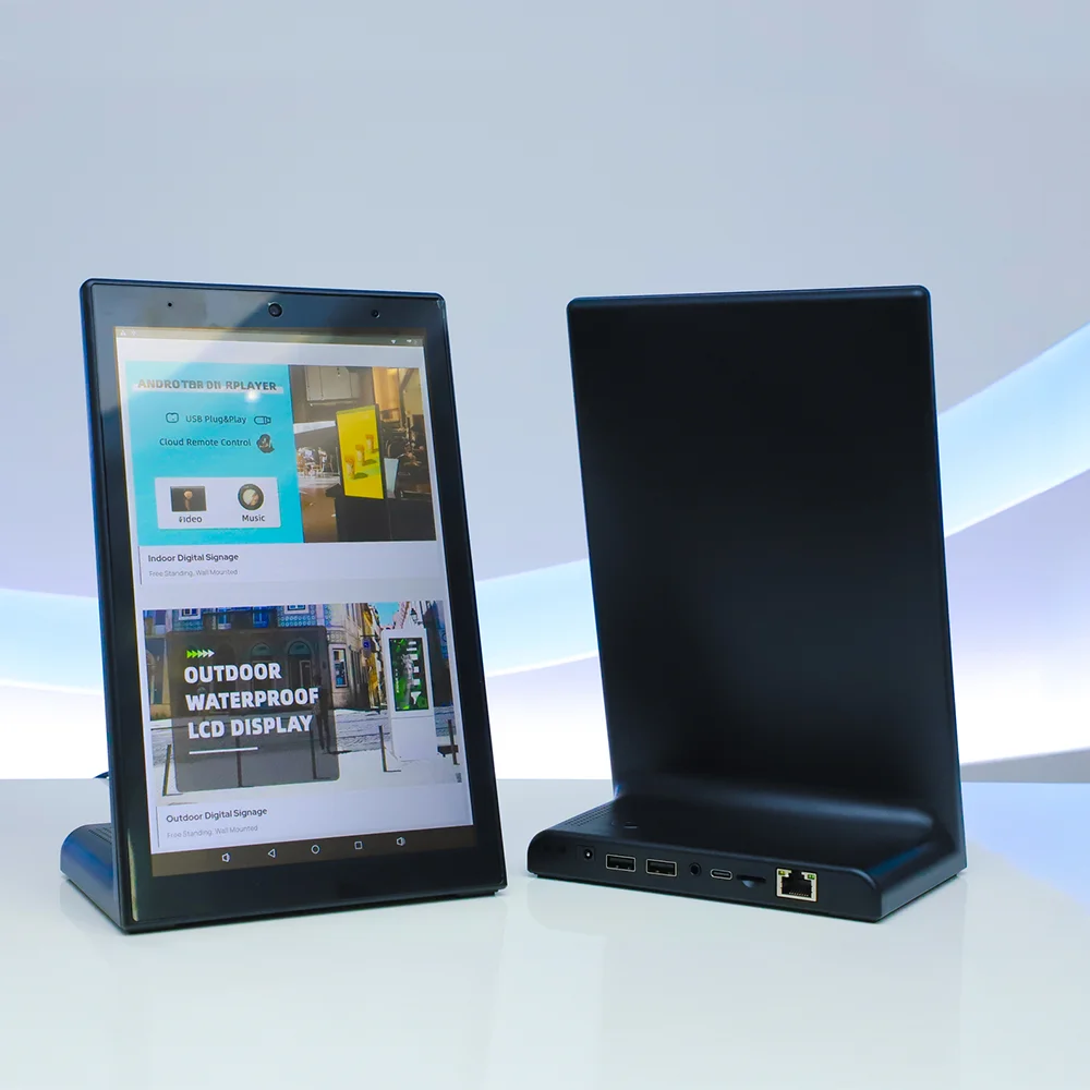 MWE Ready to ship 10.1 Inch L-Style All In One Desktop Android Tablet Restaurant Shop Menu Display Table Top LCD Digital Signage
