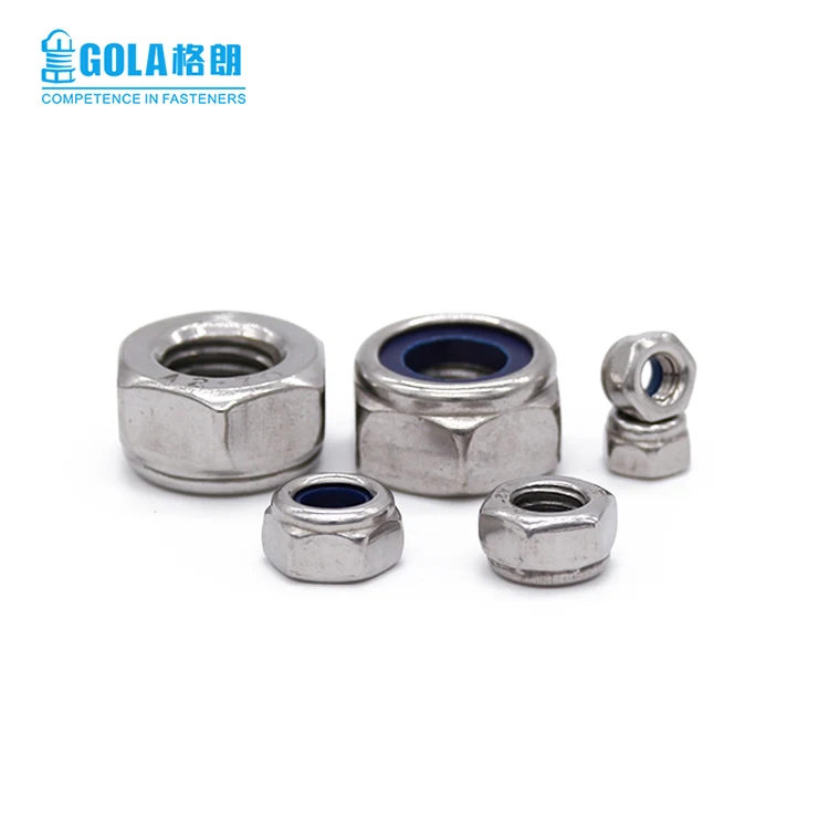 Nylon Lock Nut 304 Stainless Steel Hex Hexagon Locknut M4 M5 M6 M8 M10 M12 M14 M16 M20 Nylon Nut DIN985