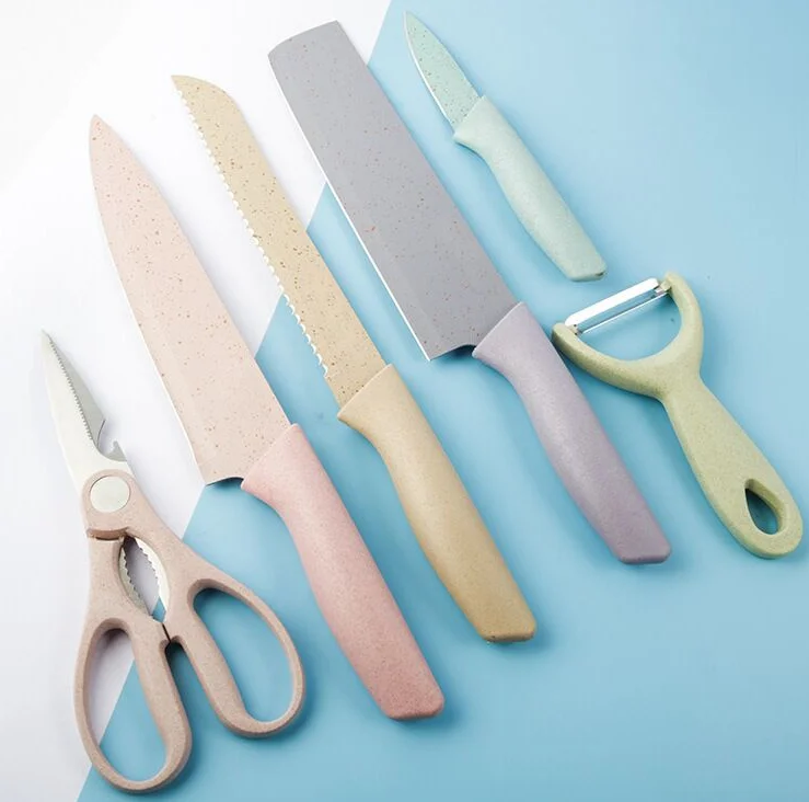 xnmaysun hot selling Perfect Present sharp 6pcs macaron Color Chef Knives set kitchen knife set in Gift Box for cutting