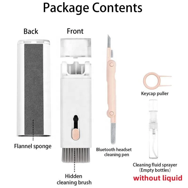 7-in-1 Computer Keyboard Cleaner Brush Kit Earphone Cleaning Pen For Airpods 3 Pro Headset Cleaning Tool Key Puller