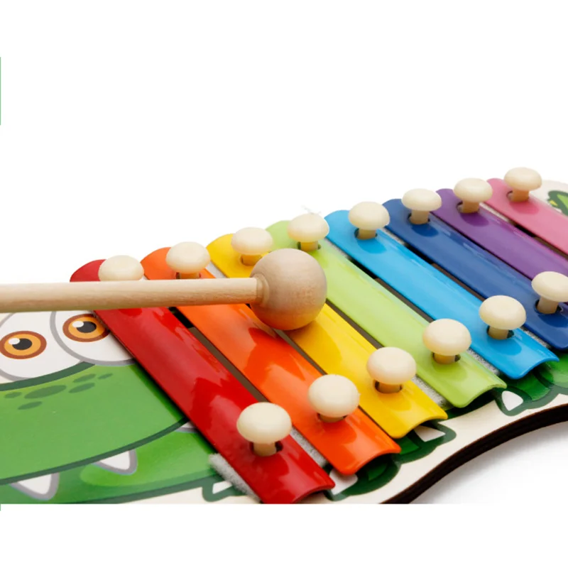Toddler Wooden Xylophone with 2 Mallets Educational Preschool Learning Percussion Instrument Professional Tuning Musical Toys