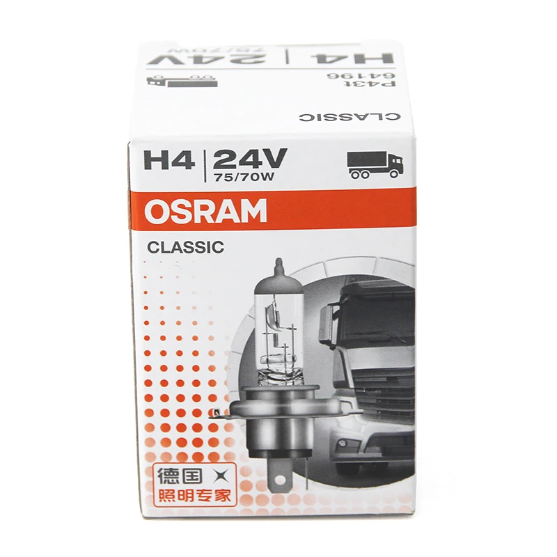 64196-OSRAM ORIGINAL LINE H4 OEM quality for trucks halogen bulbs Headlight H4 24V 75/70W P43t