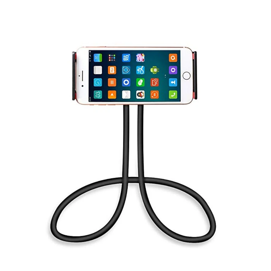 Universal soft long arm adjustable 360 degree rotation Handsfree Neck Cell Phone Holder