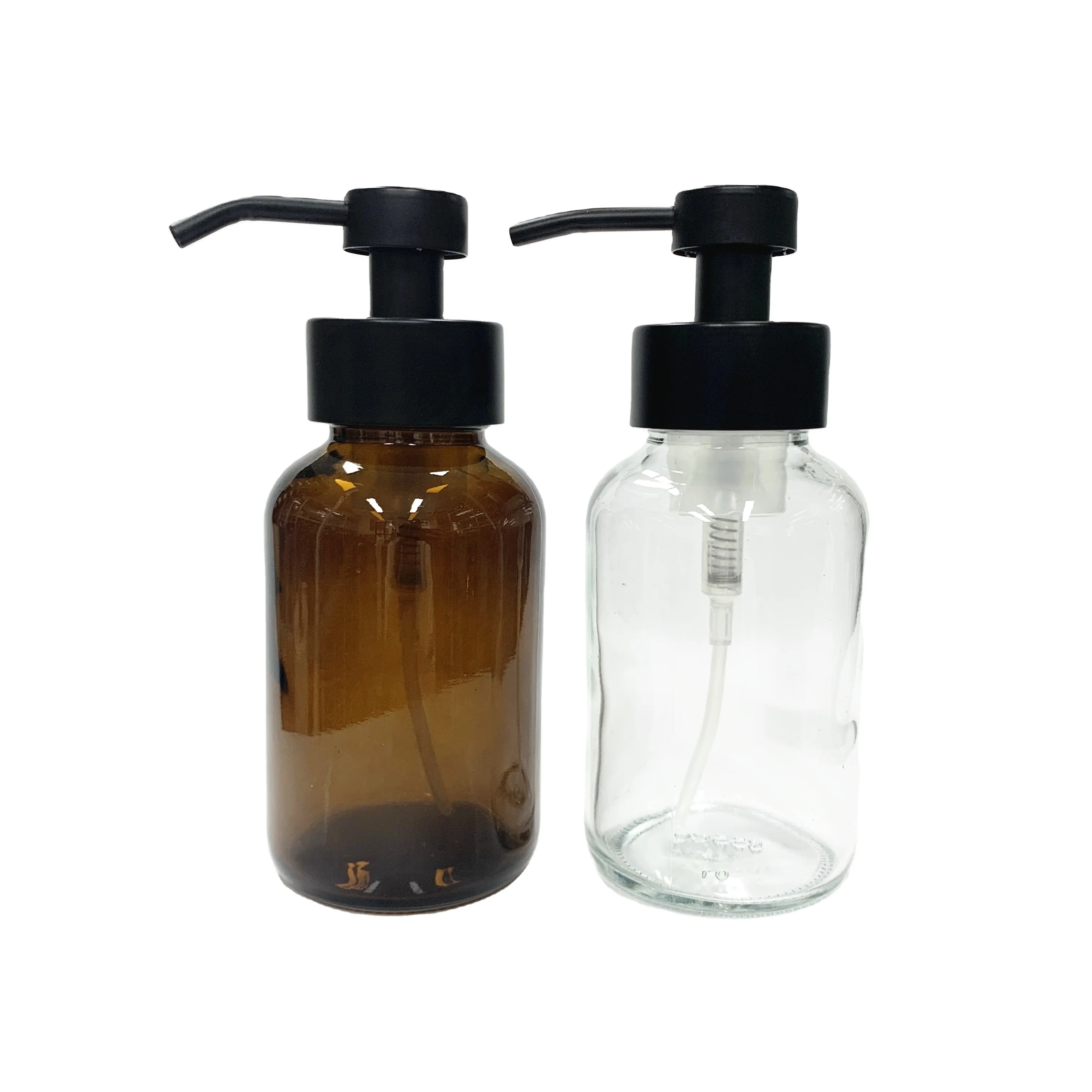350ml clear glass foaming hand soap and dish soap glass bottle with short pump