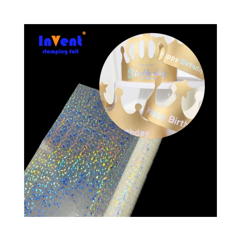 Thermal Vinyl Aluminum Glitter Transparent Laser Holographic Transfer Film Hot Stamping Foil Rolls for Paper Plastic