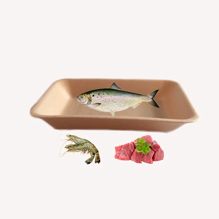 Biodegradable Plastic Foam Tray  Disposable Oilproof Packaging Compostable PLA Food Tray For Meat Seafood
