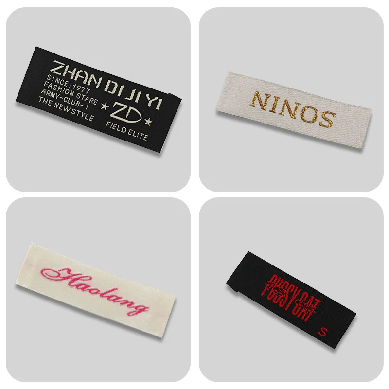 Woven mark creative high quality labels decorative fabric labels clothing accessories small MOQ logo customized collar label