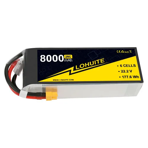 Lipo 6s 6S 8000mAh 22,2 V 25C 6S1P Lipo аккумулятор с штекером XT60 для распыления UAV DJI S800, S800 EVO, S1000, Spider6. Батарея 6s lipo