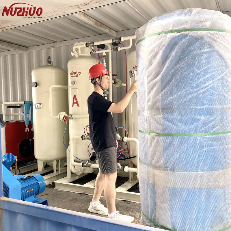 Оборудование NUZHUO чистое O2 93-95% кислородный газовый завод медицинская Планта оксигено для наполнения цилиндров