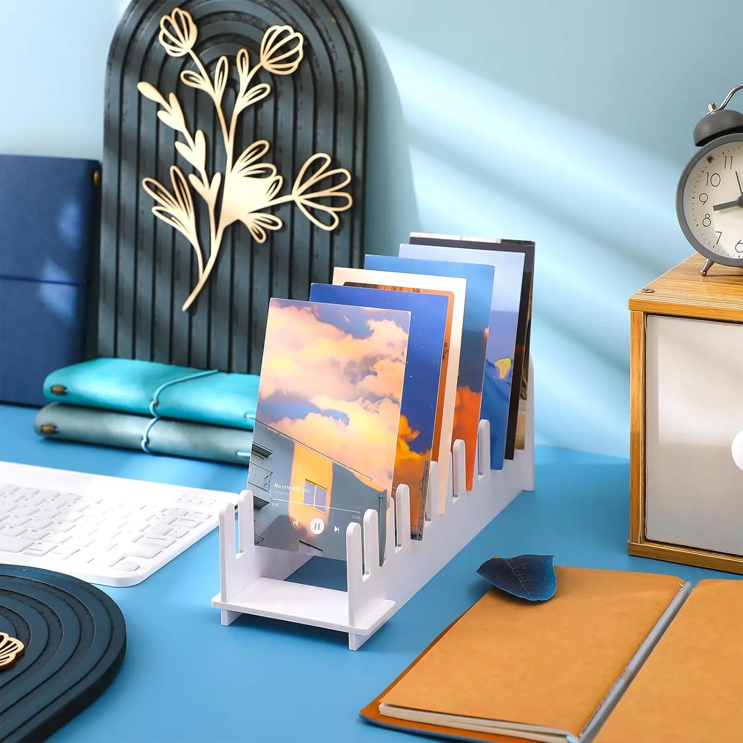 best sale modern style white custom logo acrylic greeting card holder stand for display