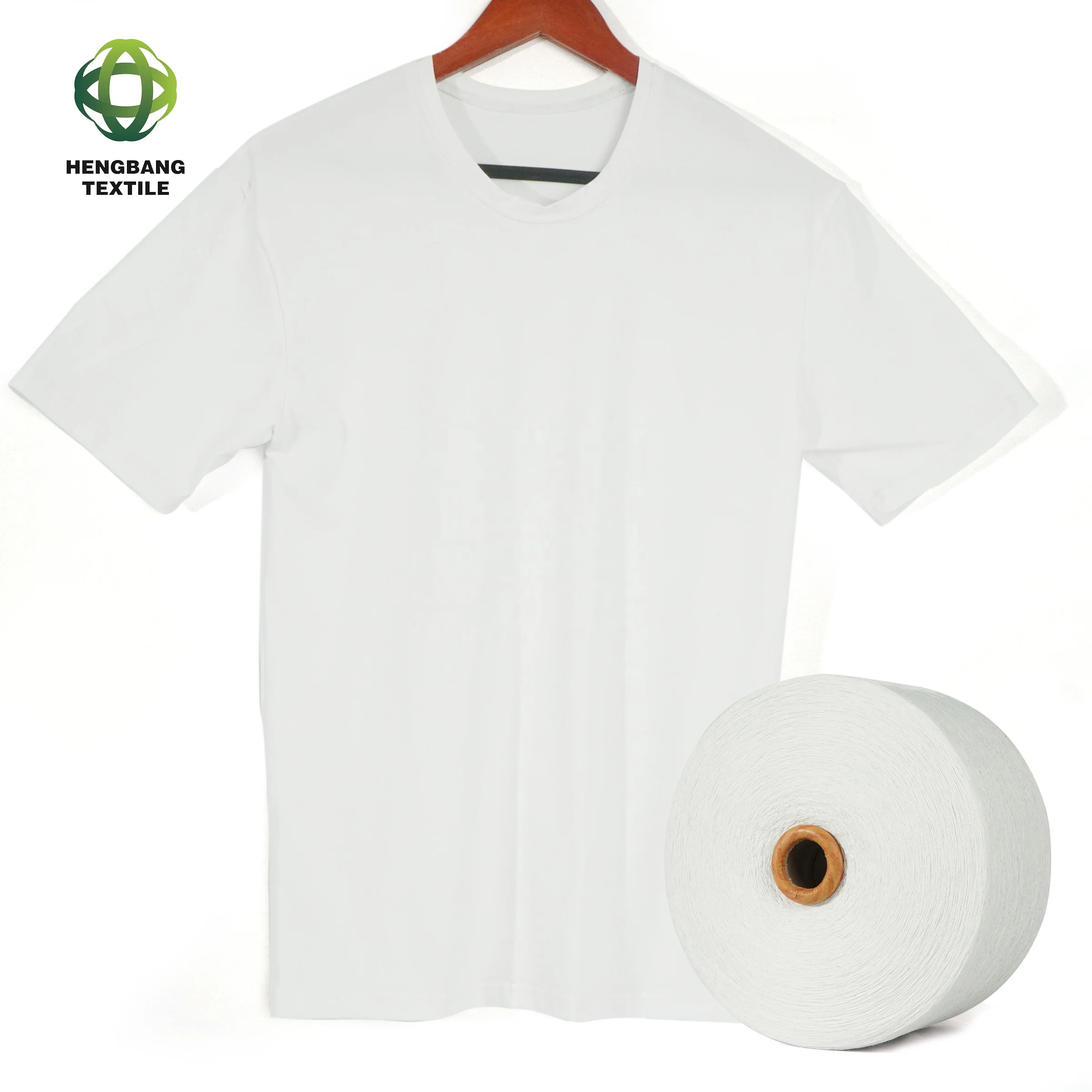 HENGBANG Textile Manufacturing High Quality 65/35 Polyester Bleached Regenerated Cotton Yarn Ne 10 Recycled Cotton Yarn