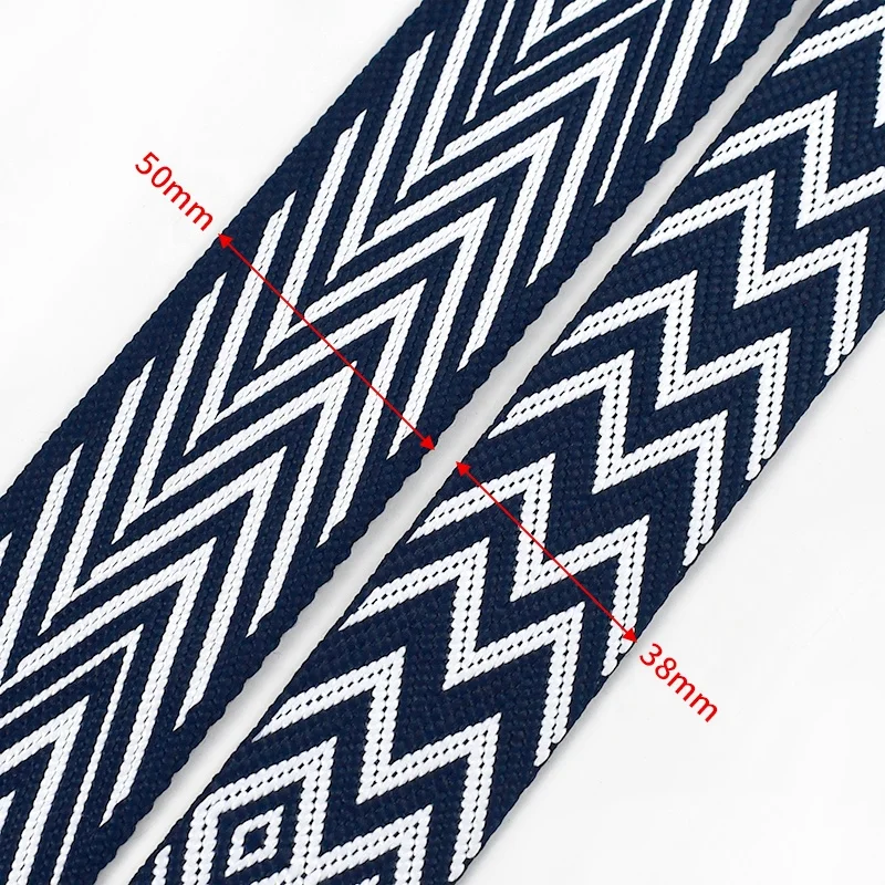 Meetee RD197 38mm Bag Accessory Wide Colorful Polyester Jacquard Webbing Decorative Ethnic Style Webbing For Luggage Canvas Belt