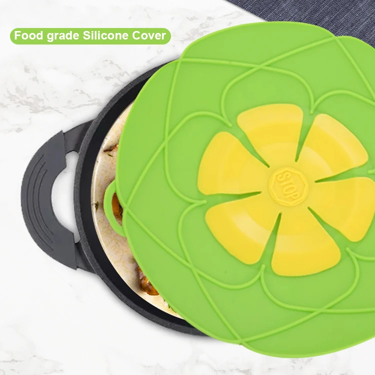Multi-Function Anti Spill Lid Cover Food Grade Silicone Boiling Pot Lids Reusable Cooking Kitchen Tool Anti Spill Pot Cover