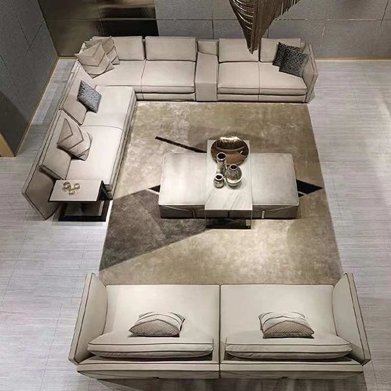 Modular Fabric Sofa Set 3+2+1seaters Living Room Solid Wood Frame Couch Sectional Living Room Italian Sectional Sofa