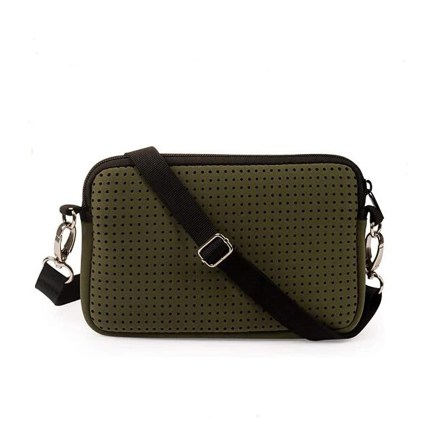 Small Neoprene Bag Perforated Neoprene Crossbody Bag Clutch and Print SBR Neoprene Fabric Customized with Zipper Women 3mm 50pcs