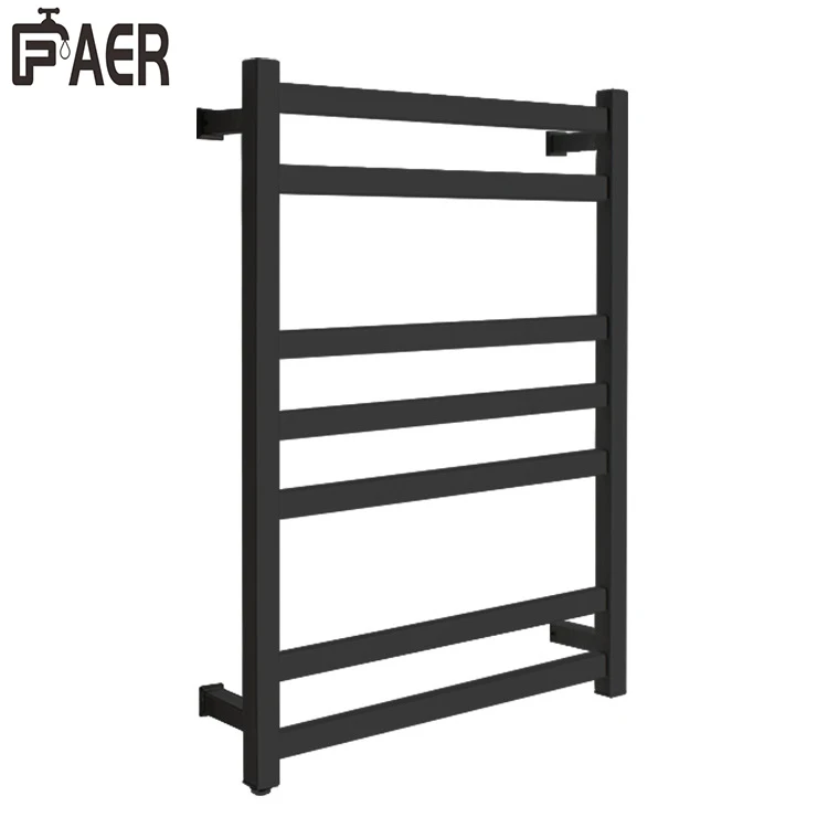 Hot Sale Matte Black  Stainless Steel 304  Electric Radiator Dryer Heated Towel Warmer Rack for Bathroom