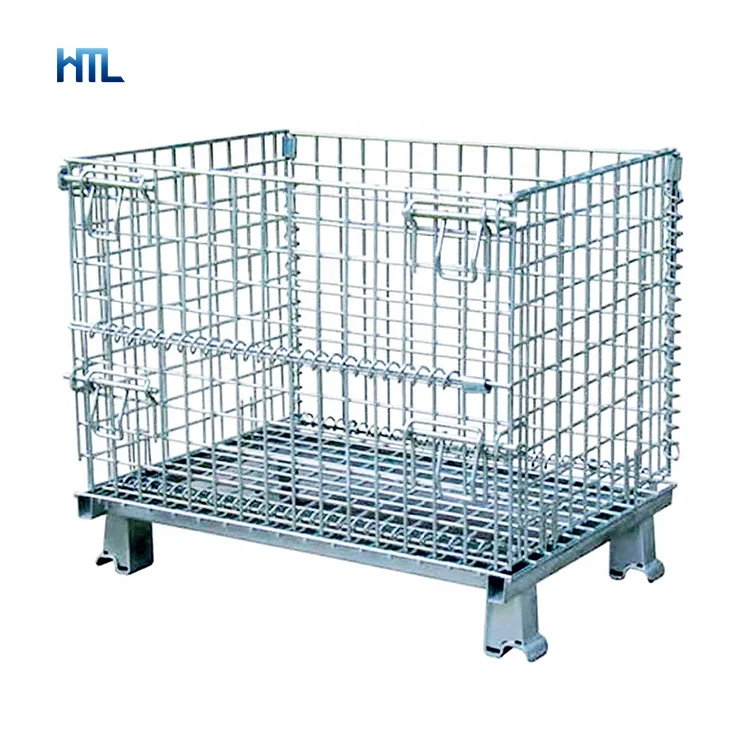 Transport Material Handling Folding Stacked Warehouse Iron Mesh Pallet