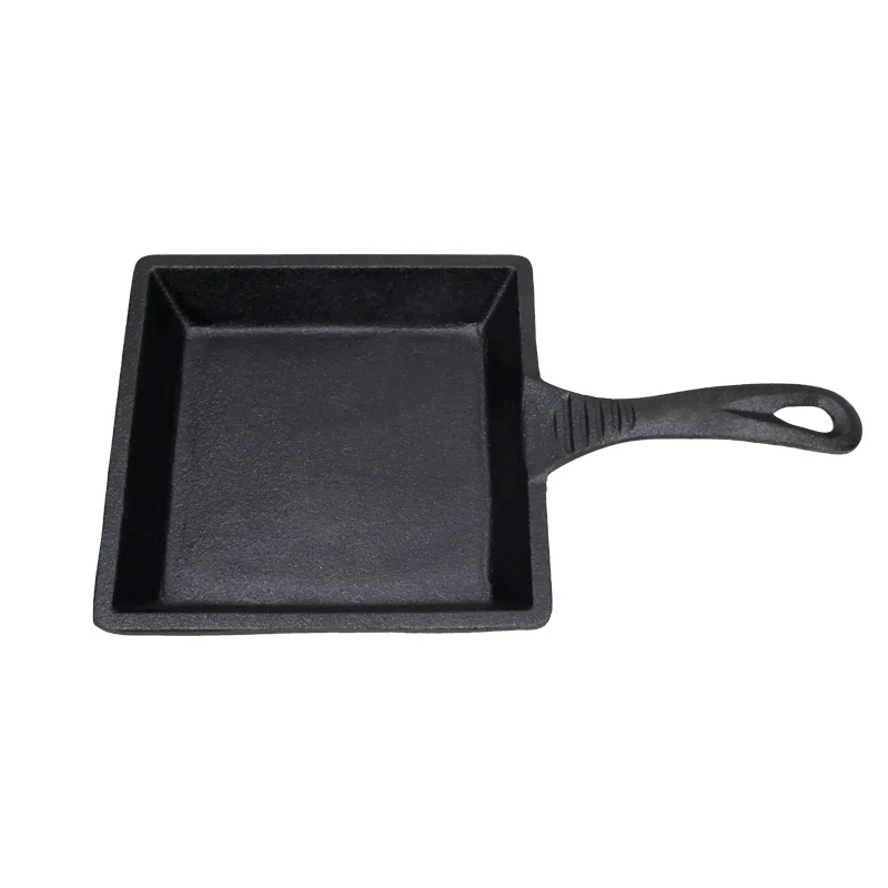 2024 Preseasoned square black cast iron fry pan skillet frying cooking pot roasting pans