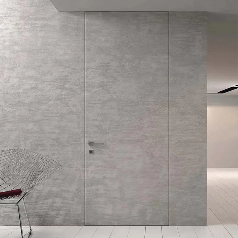 American interior frameless invisible door walnut wooden invisible door solid wood nature walnut hidden door inside construction