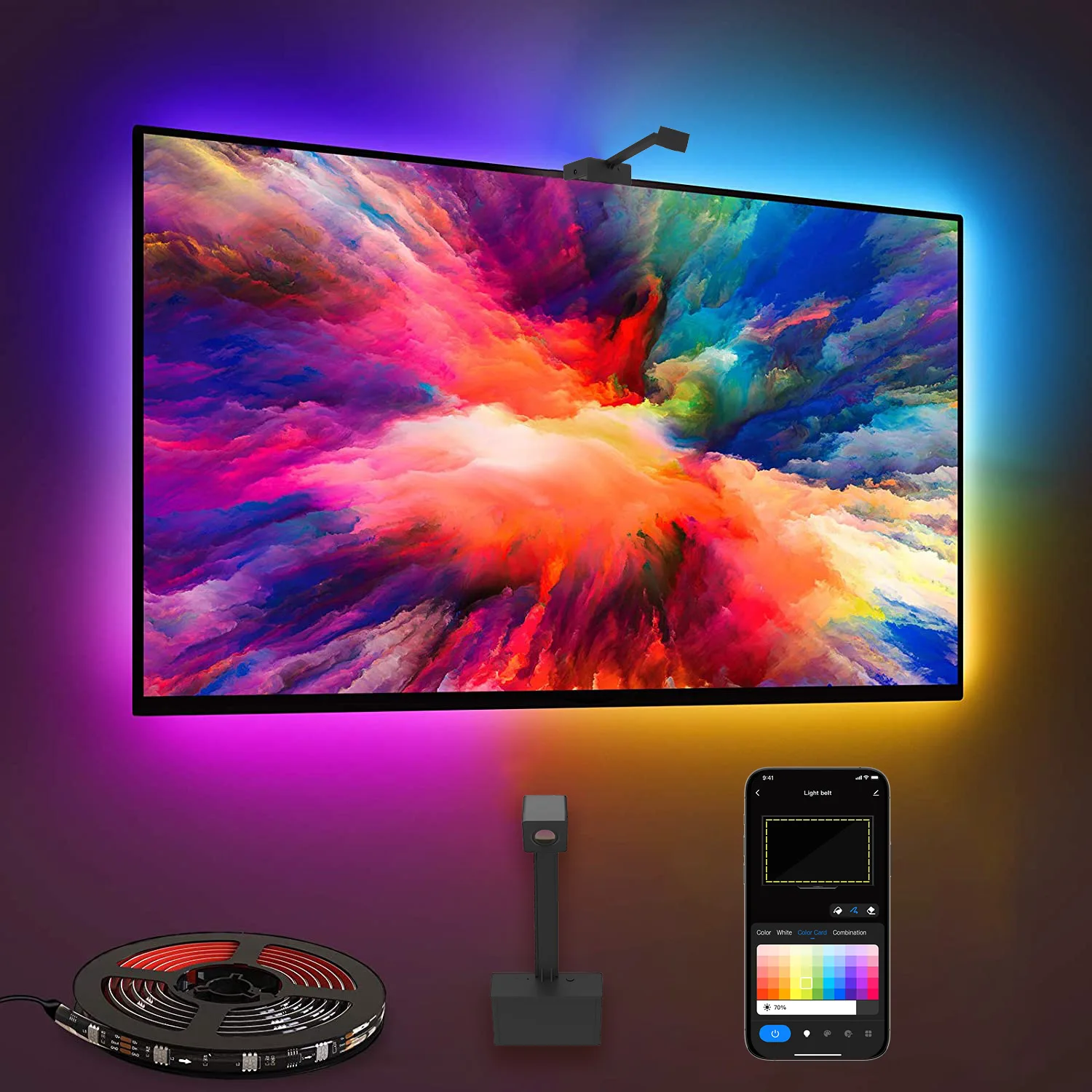 Смарт-синхронизация Phantom 5050 RGB светодиодный ТВ-экран приложение tuya умная атмосферная световая лента