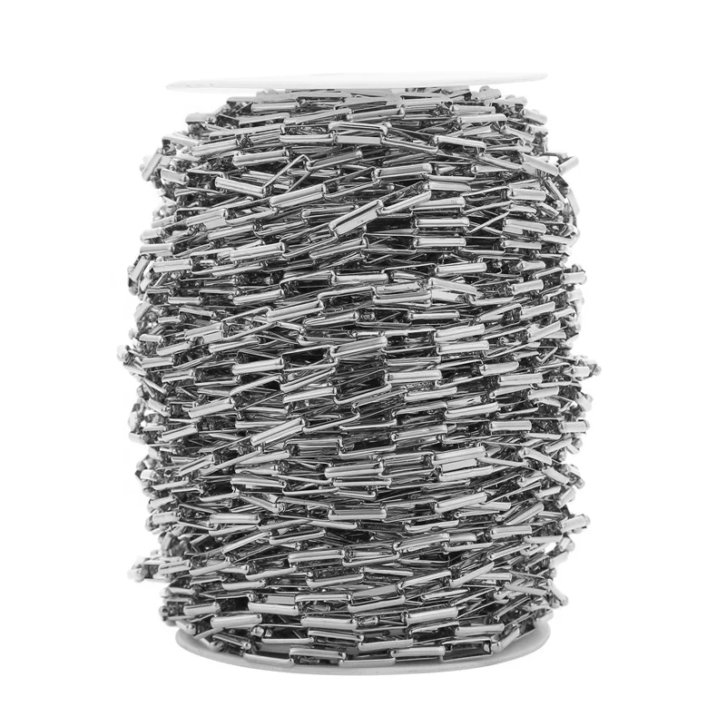 Stainless Steel 5*14mm Loose Long Box Chains Sell By Meter for DIY Jewelry Making Bracelet Necklace Findings Supply Accessories