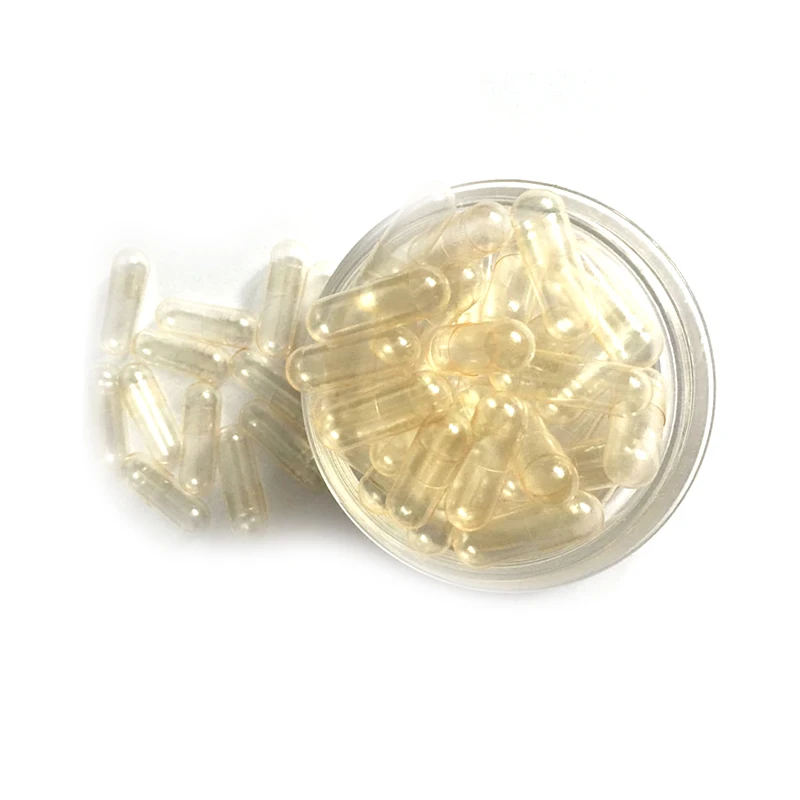 Hot Selling Size 0 in Stock Gelatin Capsules Hard Capsules Derived from Bovine Raw Materials Transparent Capsules