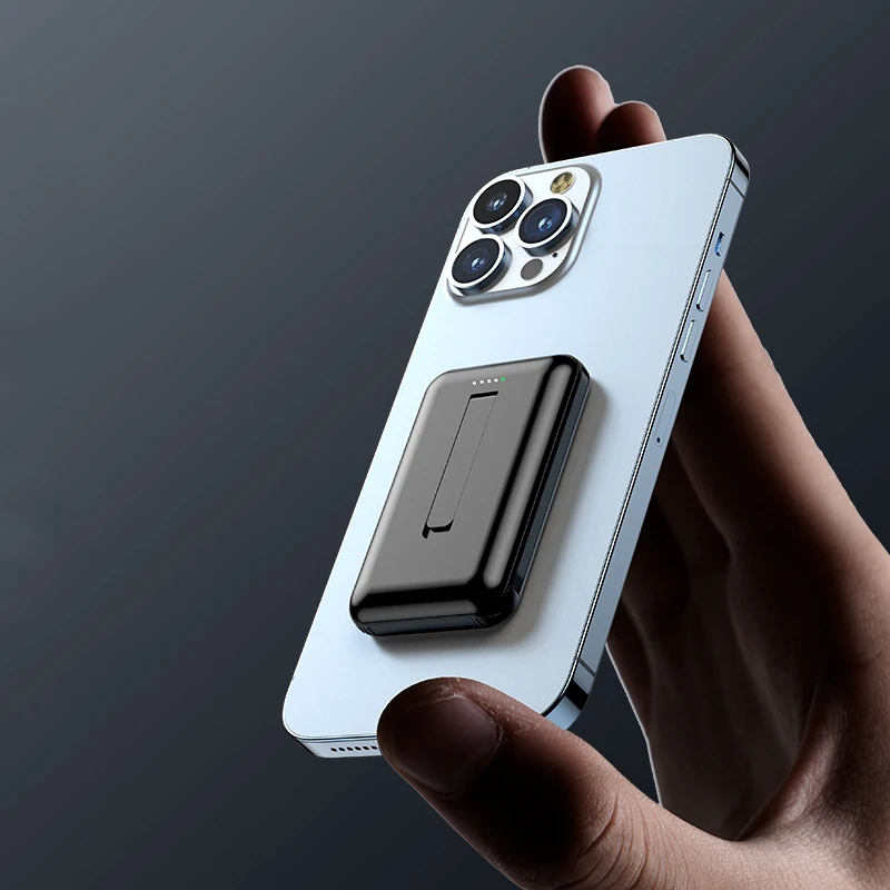 OEM External Battery Pack For iphone 14 ProMax Mini Powerbank Spare battery phone holder Portable Magnetic Wireless Power Bank