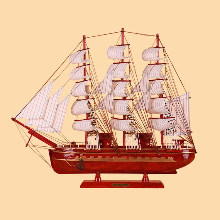 
Inventory factory wholesale 60cm craft pendant wood material exquisite small sailboat model 